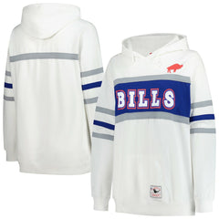 Buffalo Bills Women's Plus Size Head Coach Throwback Pullover Hoodie White - Mitchell & Ness