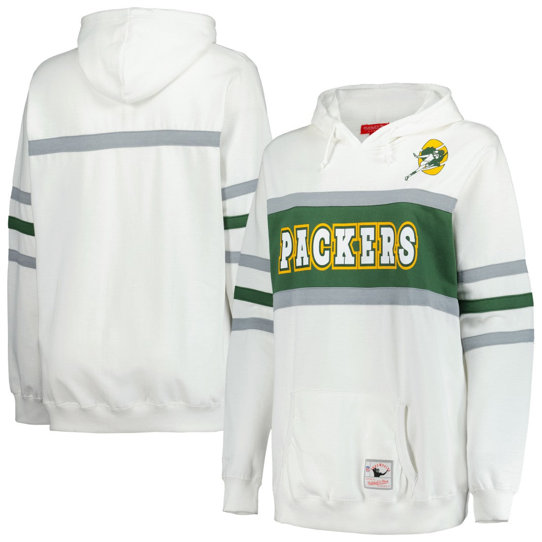 Green Bay Packers Women's Plus Size Head Coach Throwback Pullover Hoodie White - Mitchell & Ness