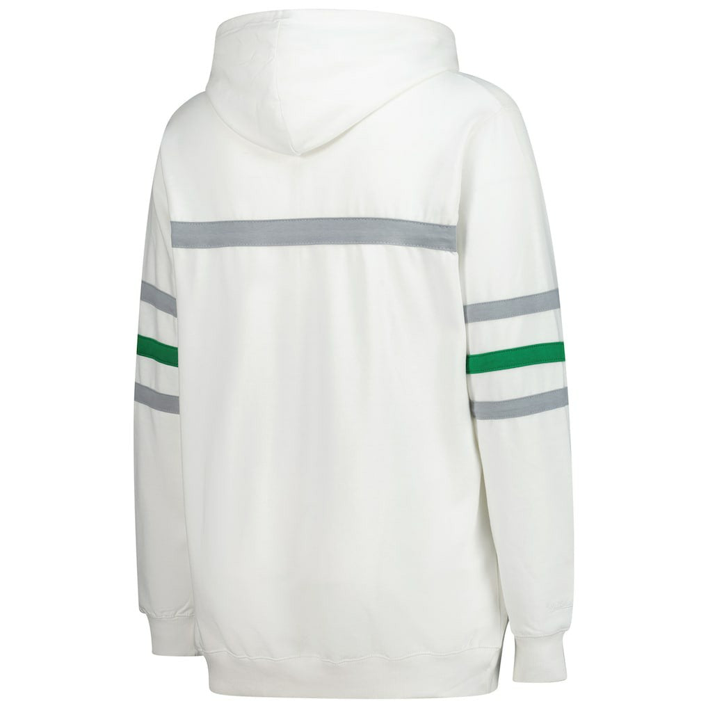 Philadelphia Eagles Women's Plus Size Head Coach Throwback Pullover Hoodie White - Mitchell & Ness