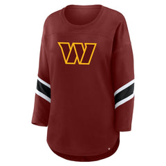 Washington Commanders Women's Plus Size Redzone 3/4-Sleeve Scoop Neck T-Shirt Burgundy - Fanatics