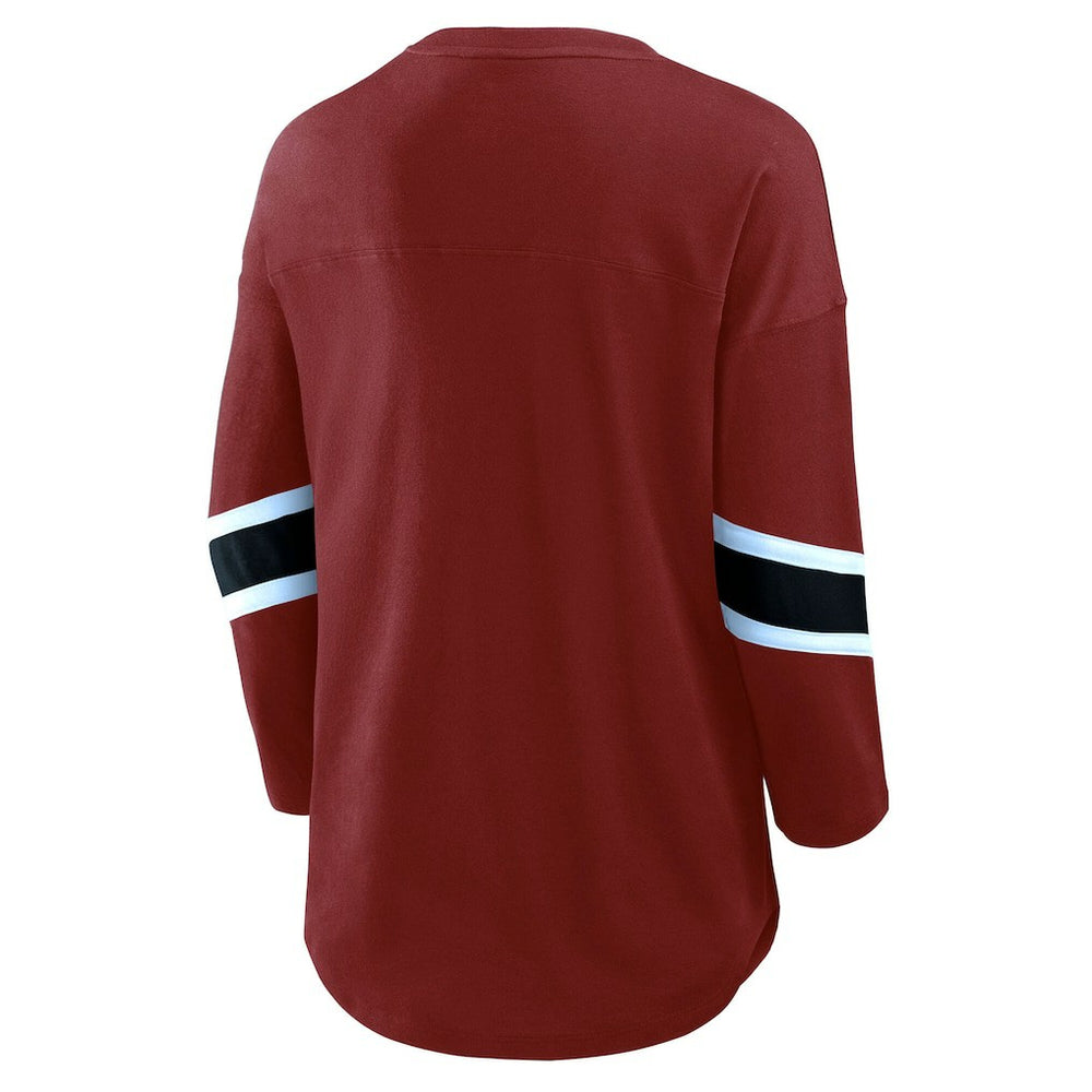 Washington Commanders Women's Plus Size Redzone 3/4-Sleeve Scoop Neck T-Shirt Burgundy - Fanatics