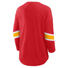 Kansas City Chiefs Women's Plus Size Redzone 3/4-Sleeve Scoop Neck T-Shirt Red - Fanatics