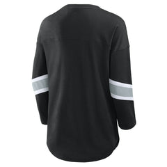 Las Vegas Raiders Women's Plus Size Redzone 3/4-Sleeve Scoop Neck T-Shirt Black - Fanatics