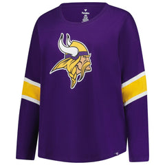 Minnesota Vikings Women's Plus Size Redzone 3/4-Sleeve Scoop Neck T-Shirt Purple - Fanatics