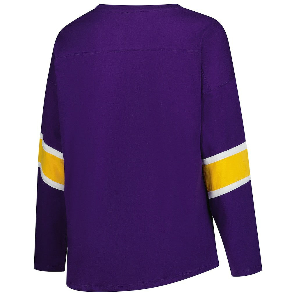 Minnesota Vikings Women's Plus Size Redzone 3/4-Sleeve Scoop Neck T-Shirt Purple - Fanatics