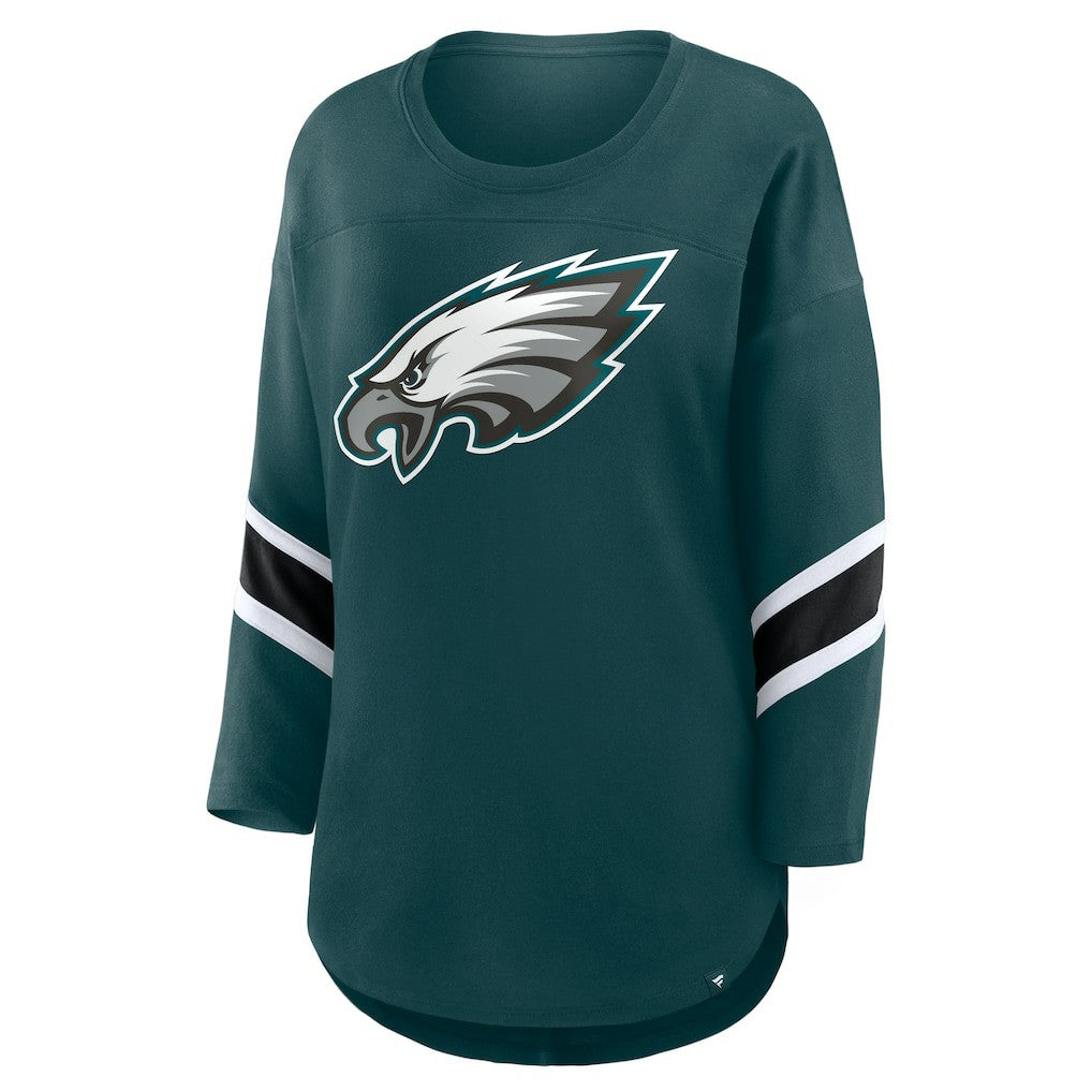 Philadelphia Eagles Women's Plus Size Redzone 3/4-Sleeve Scoop Neck T-Shirt Green - Fanatics