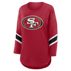 San Francisco 49ers Women's Plus Size Redzone 3/4-Sleeve Scoop Neck T-Shirt Scarlet - Fanatics