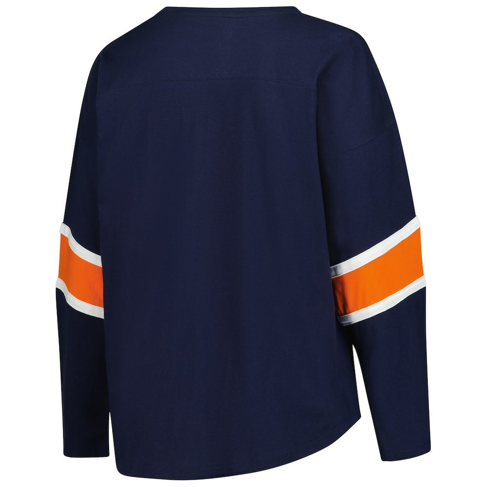 Chicago Bears Women's Plus Size Redzone 3/4-Sleeve Scoop Neck T-Shirt Navy - Fanatics