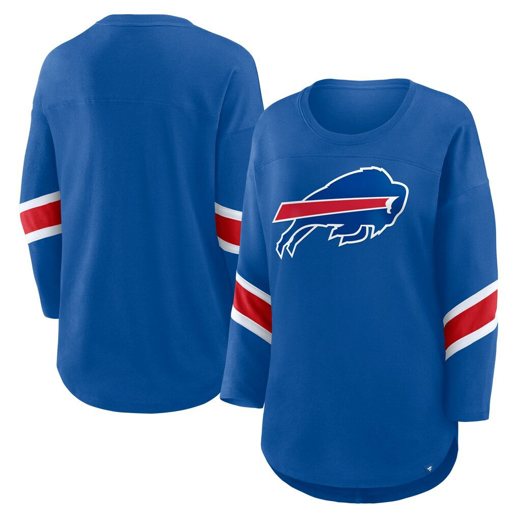 Buffalo Bills Women's Plus Size Redzone 3/4-Sleeve Scoop Neck T-Shirt Royal - Fanatics