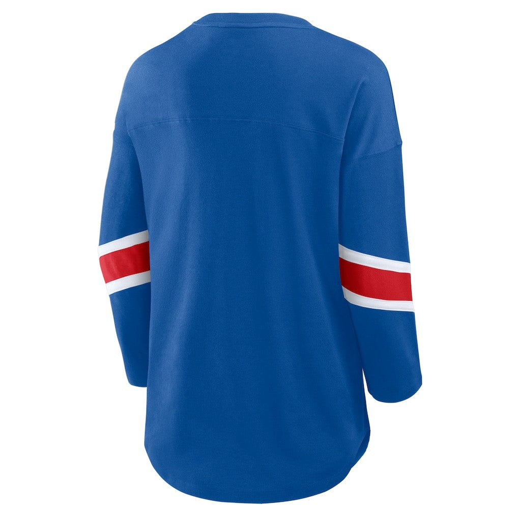 Buffalo Bills Women's Plus Size Redzone 3/4-Sleeve Scoop Neck T-Shirt Royal - Fanatics