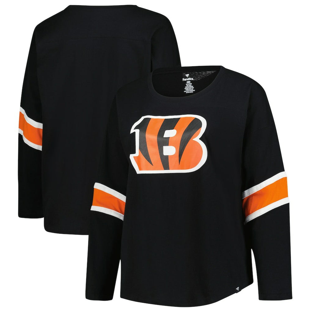 Cincinnati Bengals Women's Plus Size Redzone 3/4-Sleeve Scoop Neck T-Shirt Black - Fanatics