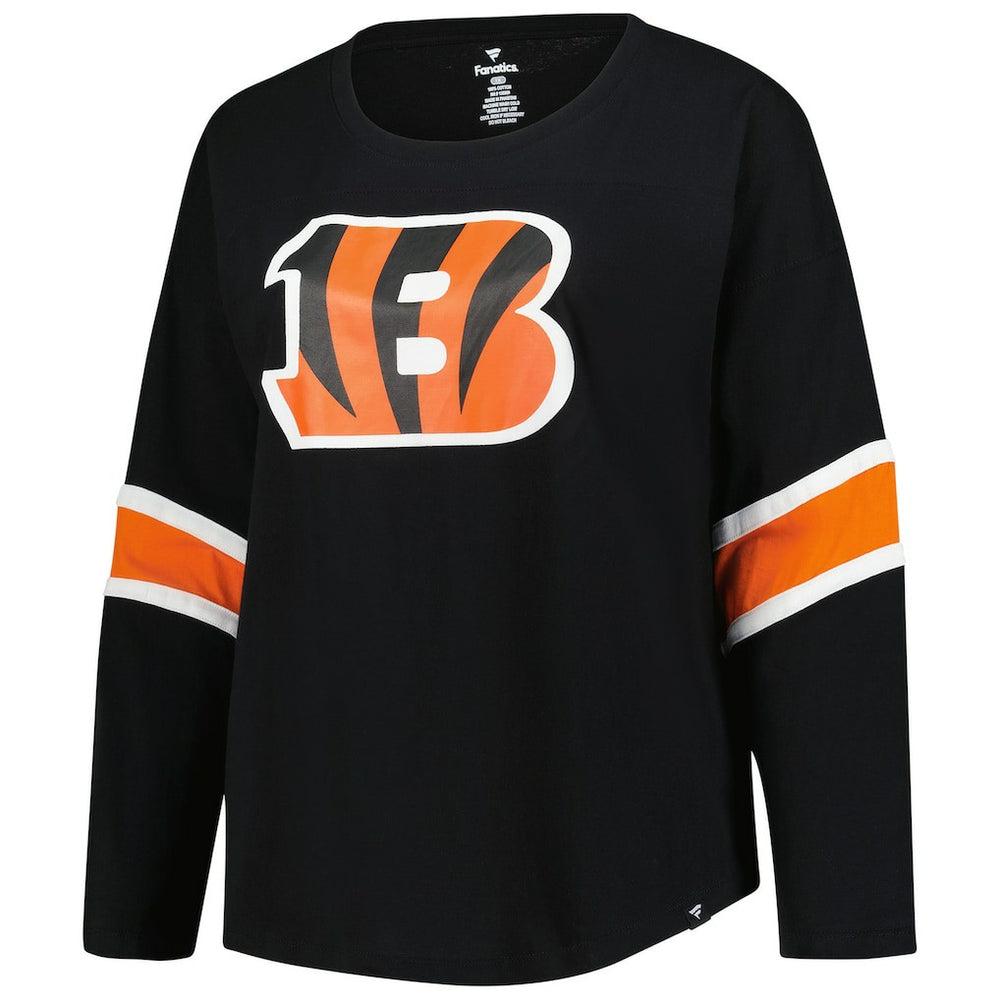 Cincinnati Bengals Women's Plus Size Redzone 3/4-Sleeve Scoop Neck T-Shirt Black - Fanatics