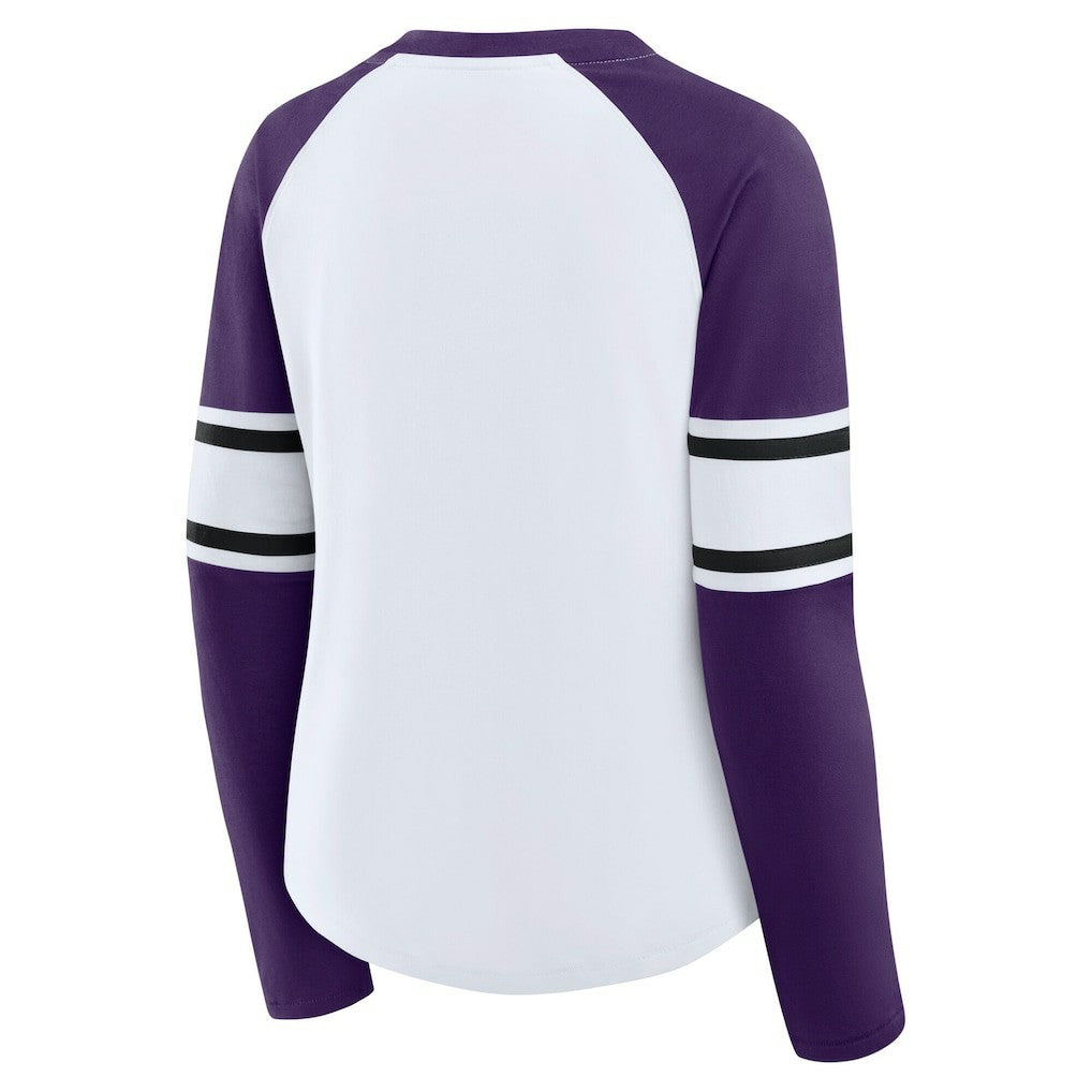 Baltimore Ravens Women's Plus Size Redzone Lace Up Long Sleeve T-Shirt White - Fanatics