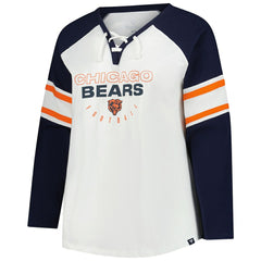 Chicago Bears Women's Plus Size Redzone Lace Up Long Sleeve T-Shirt White - Fanatics