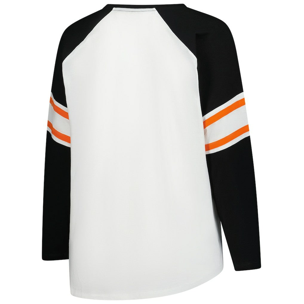 Cincinnati Bengals Women's Plus Size Redzone Lace Up Long Sleeve T-Shirt White - Fanatics