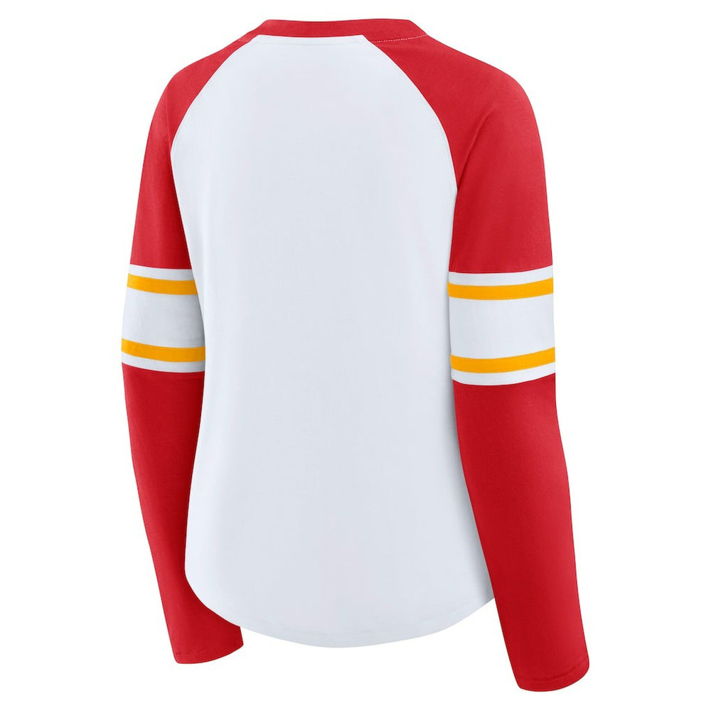 Kansas City Chiefs Women's Plus Size Redzone Lace Up Long Sleeve T-Shirt White - Fanatics