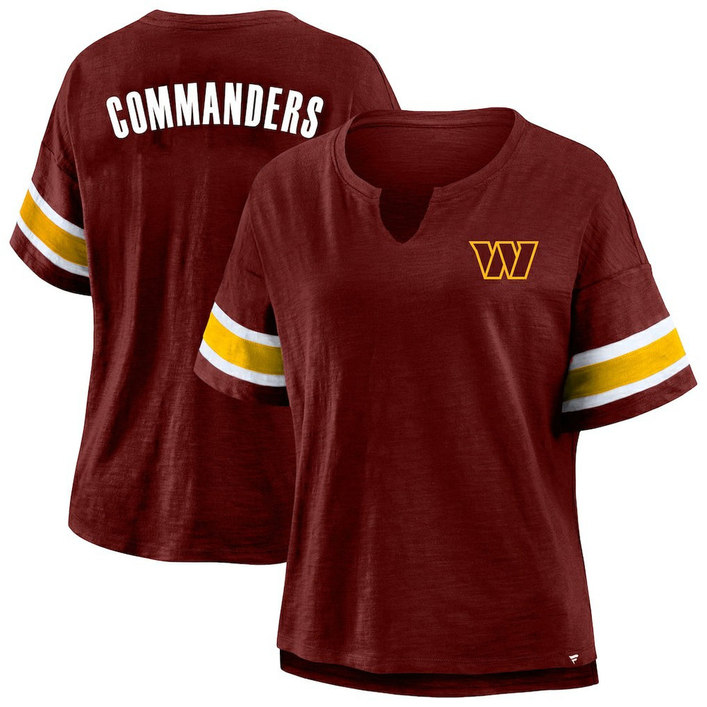Washington Commanders Women's Plus Size Redzone Notch Neck T-Shirt Burgundy - Fanatics