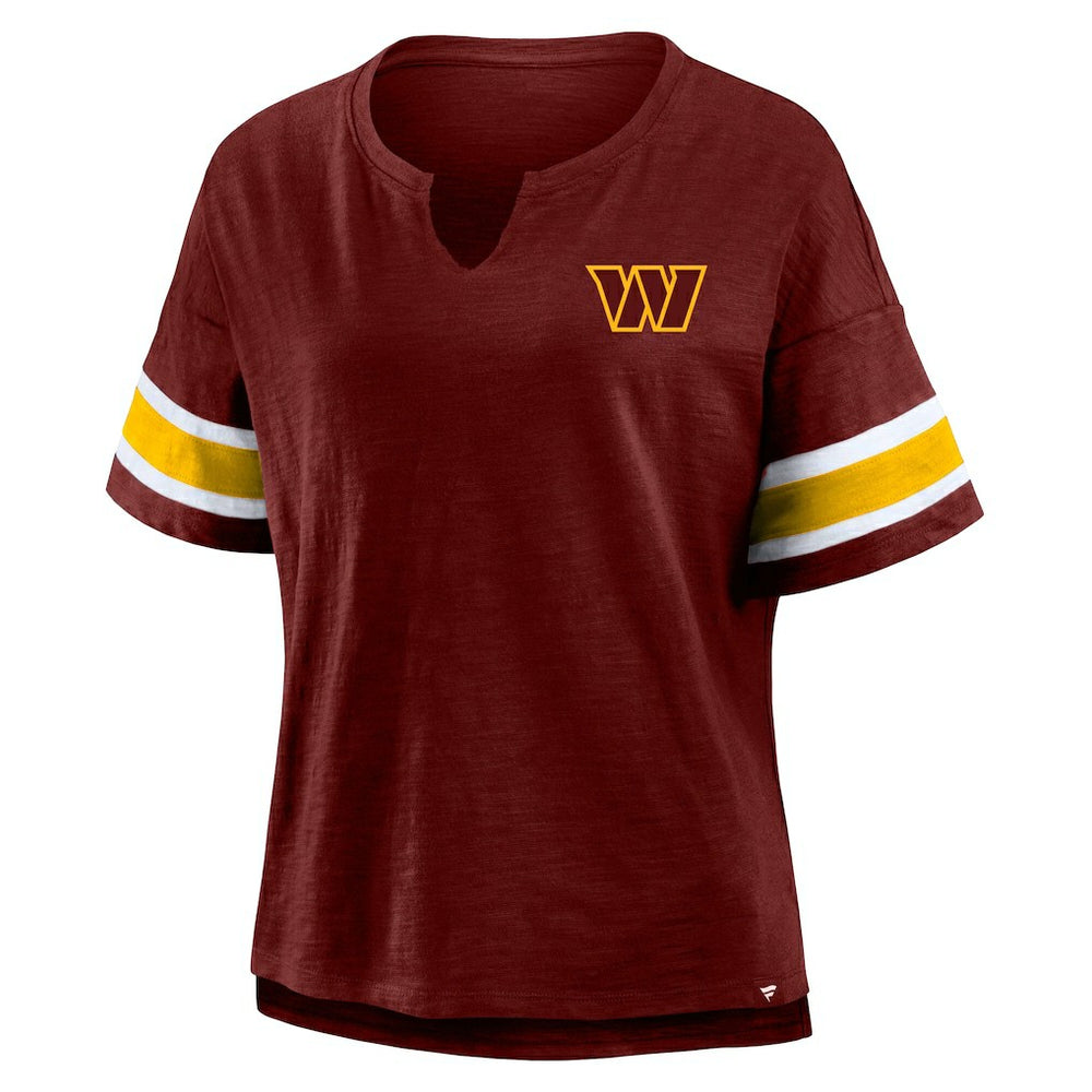 Washington Commanders Women's Plus Size Redzone Notch Neck T-Shirt Burgundy - Fanatics