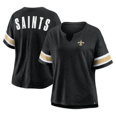 New Orleans Saints Women's Plus Size Redzone Notch Neck T-Shirt Black - Fanatics