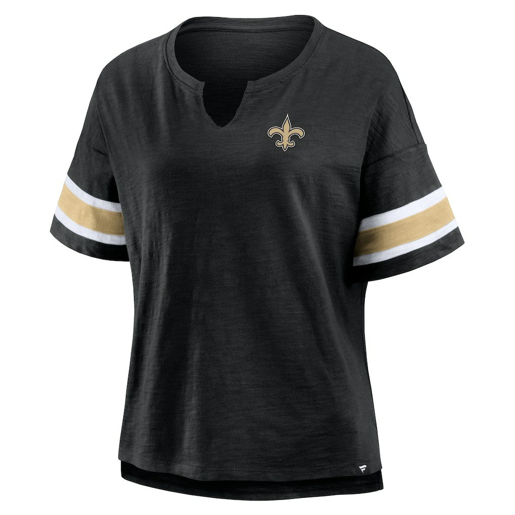 New Orleans Saints Women's Plus Size Redzone Notch Neck T-Shirt Black - Fanatics