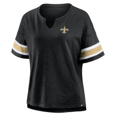 New Orleans Saints Women's Plus Size Redzone Notch Neck T-Shirt Black - Fanatics