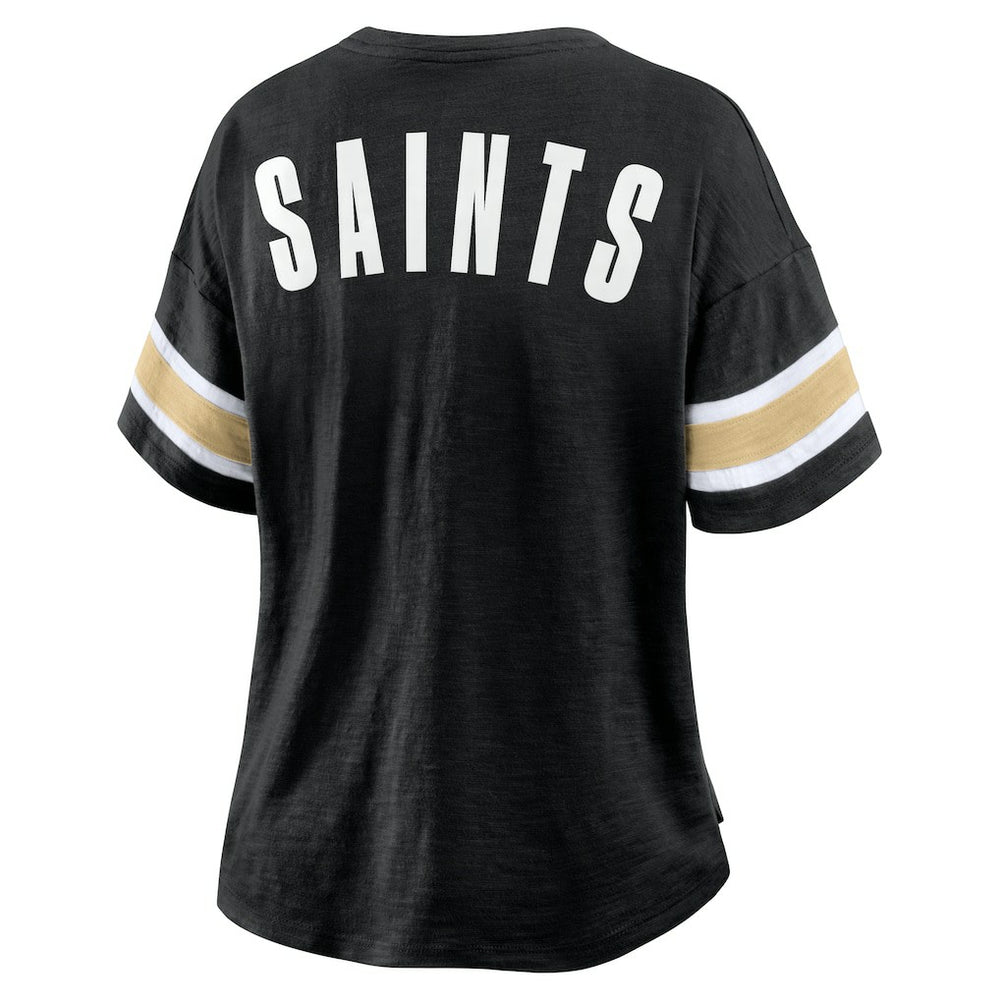 New Orleans Saints Women's Plus Size Redzone Notch Neck T-Shirt Black - Fanatics