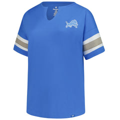 Detroit Lions Women's Plus Size Redzone Notch Neck T-Shirt Blue - Fanatics