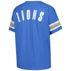 Detroit Lions Women's Plus Size Redzone Notch Neck T-Shirt Blue - Fanatics