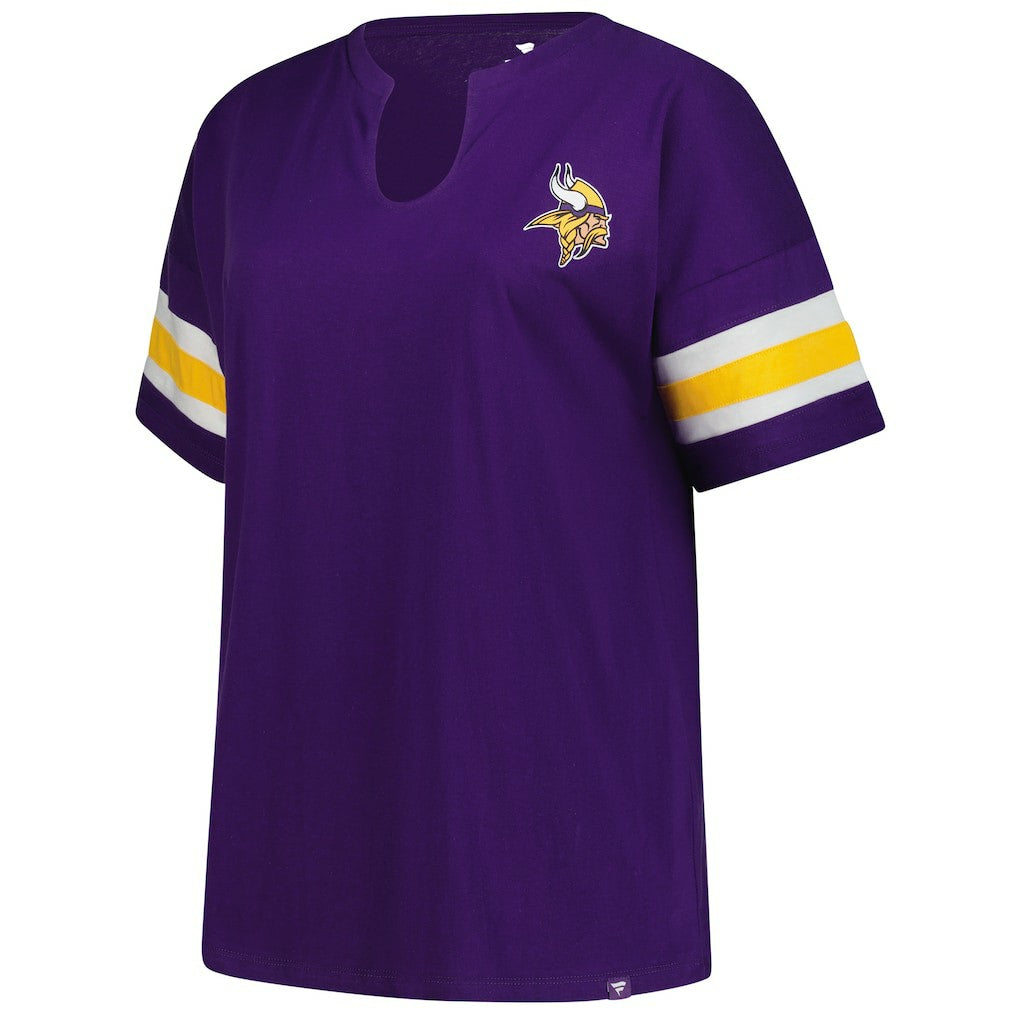 Minnesota Vikings Women's Plus Size Redzone Notch Neck T-Shirt Purple - Fanatics