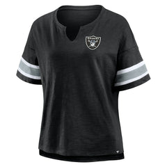 Las Vegas Raiders Women's Plus Size Redzone Notch Neck T-Shirt Black - Fanatics