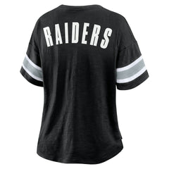 Las Vegas Raiders Women's Plus Size Redzone Notch Neck T-Shirt Black - Fanatics