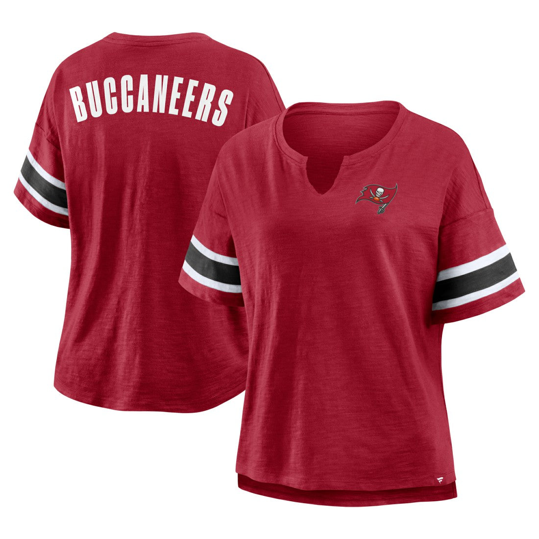 Tampa Bay Buccaneers Women's Plus Size Redzone Notch Neck T-Shirt Red - Fanatics