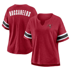 Tampa Bay Buccaneers Women's Plus Size Redzone Notch Neck T-Shirt Red - Fanatics