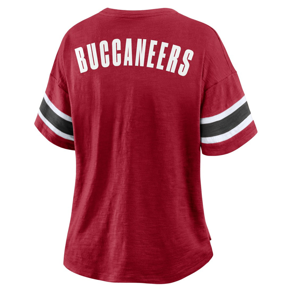 Tampa Bay Buccaneers Women's Plus Size Redzone Notch Neck T-Shirt Red - Fanatics