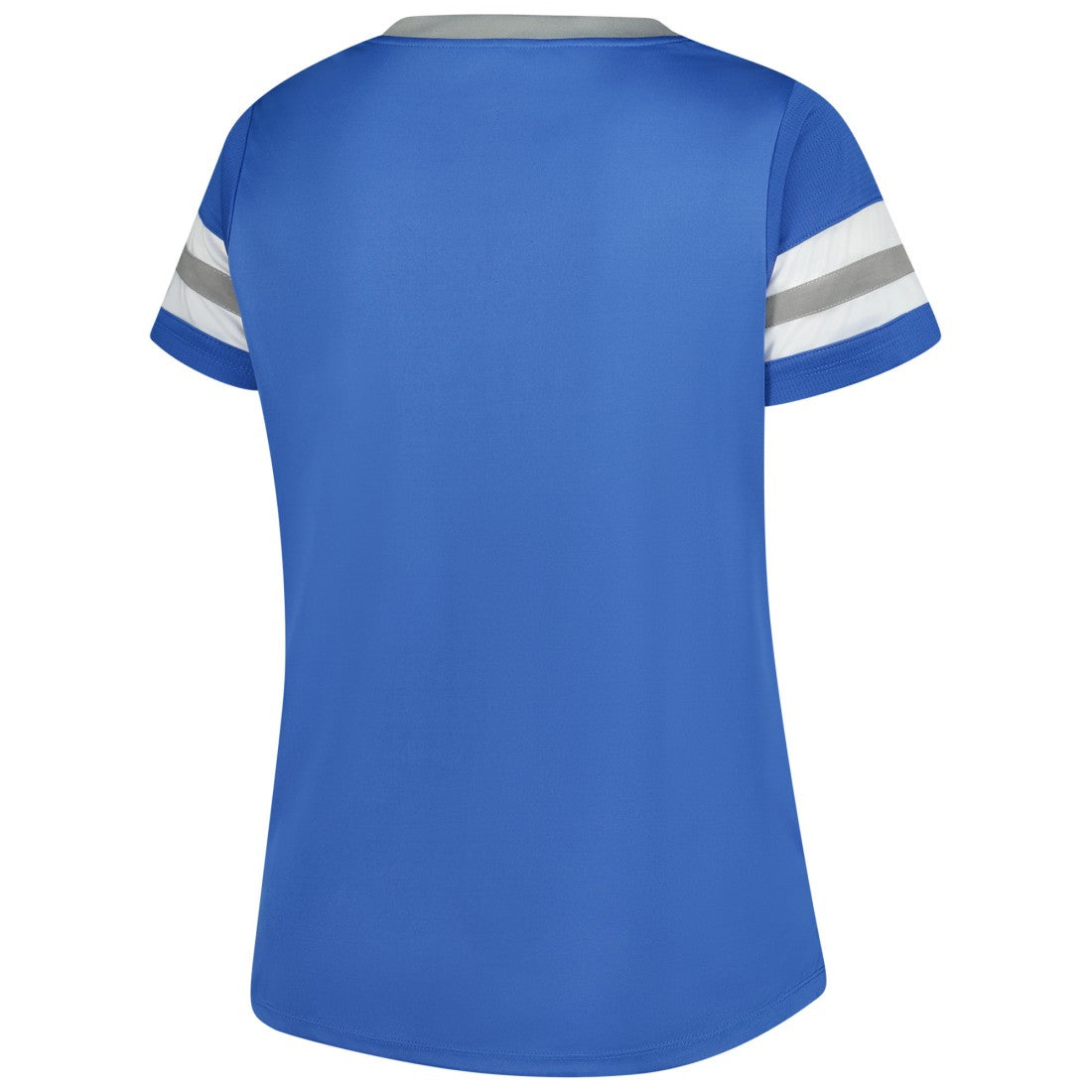 Detroit Lions Women's Plus Size Rhinestone Redzone Athena Lace-Up Notch Neck T-Shirt Blue - Fanatics