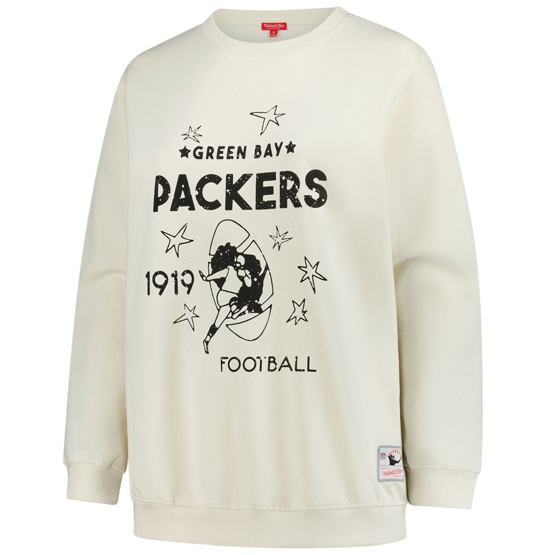 Green Bay Packers Women's Plus Size Shooting Star Sweatshirt Cream - Mitchell & Ness
