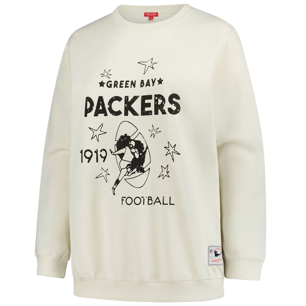 Green Bay Packers Women's Plus Size Shooting Star Sweatshirt Cream - Mitchell & Ness