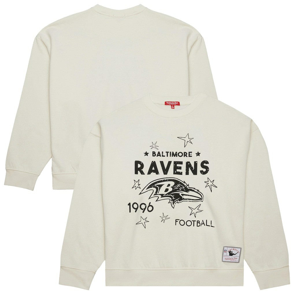 Baltimore Ravens Women's Plus Size Shooting Star Sweatshirt Cream - Mitchell & Ness