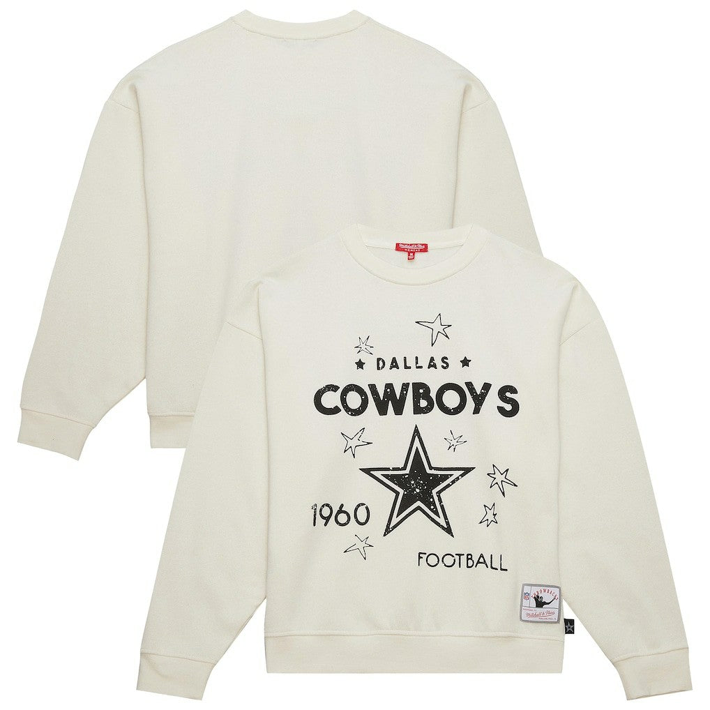 Dallas Cowboys Women's Plus Size Shooting Star Sweatshirt Cream - Mitchell & Ness