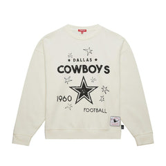 Dallas Cowboys Women's Plus Size Shooting Star Sweatshirt Cream - Mitchell & Ness