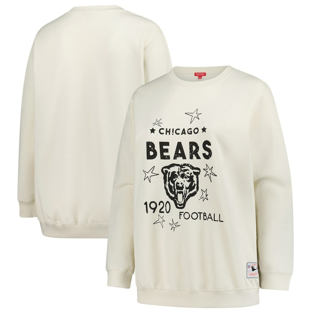 Chicago Bears Women's Plus Size Shooting Star Sweatshirt Cream - Mitchell & Ness