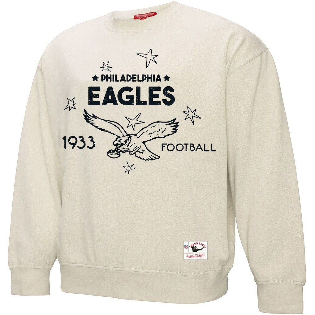 Philadelphia Eagles Women's Plus Size Shooting Star Sweatshirt Cream - Mitchell & Ness