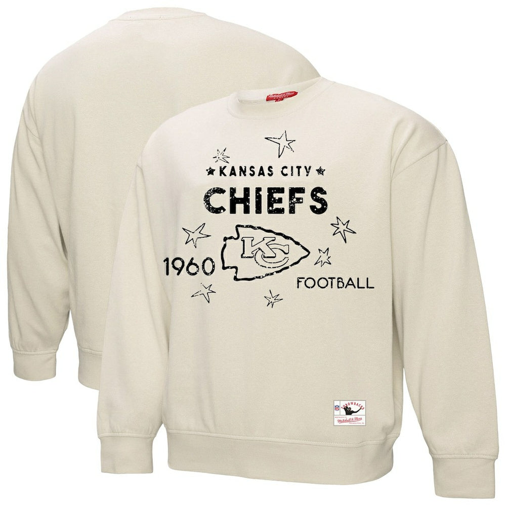 Kansas City Chiefs Women's Plus Size Shooting Star Sweatshirt Cream - Mitchell & Ness