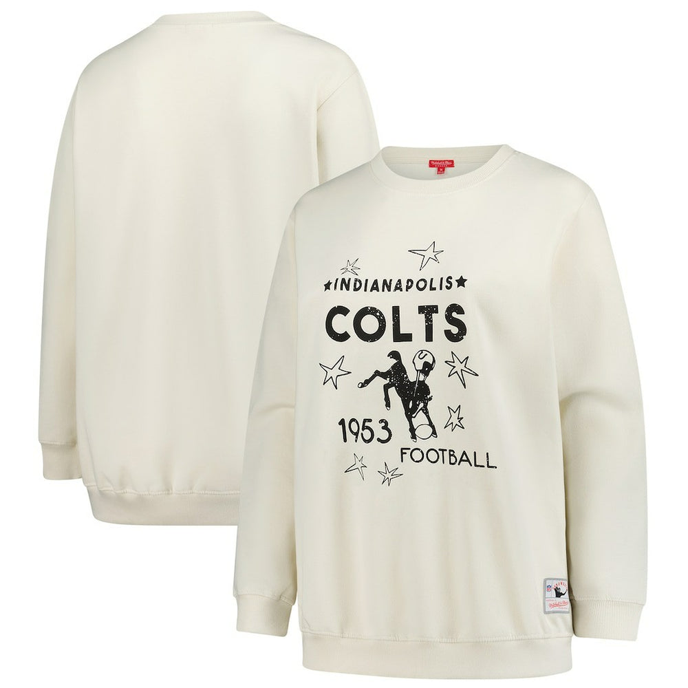 Indianapolis Colts Women's Plus Size Shooting Star Sweatshirt Cream - Mitchell & Ness