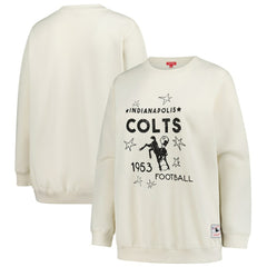 Indianapolis Colts Women's Plus Size Shooting Star Sweatshirt Cream - Mitchell & Ness