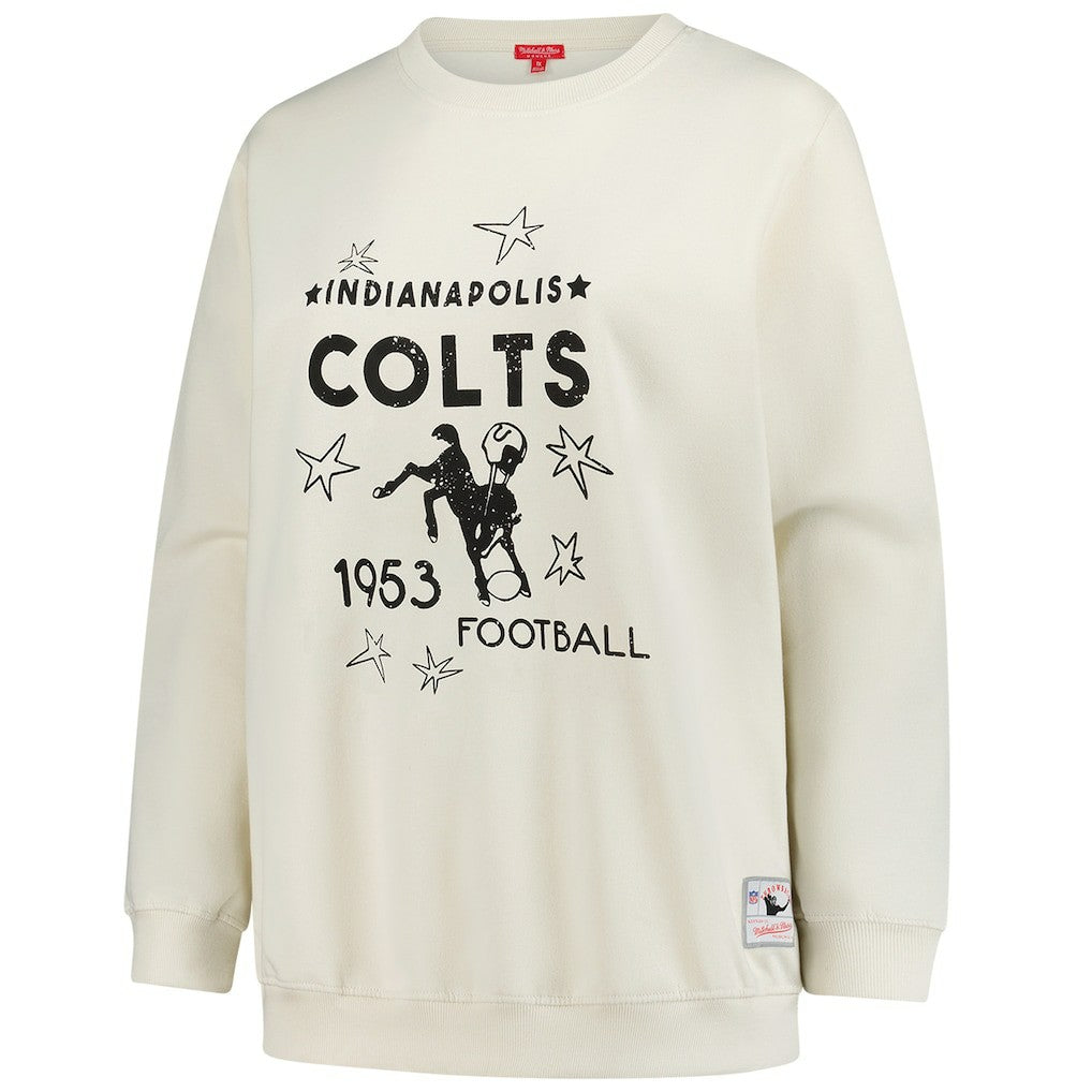 Indianapolis Colts Women's Plus Size Shooting Star Sweatshirt Cream - Mitchell & Ness