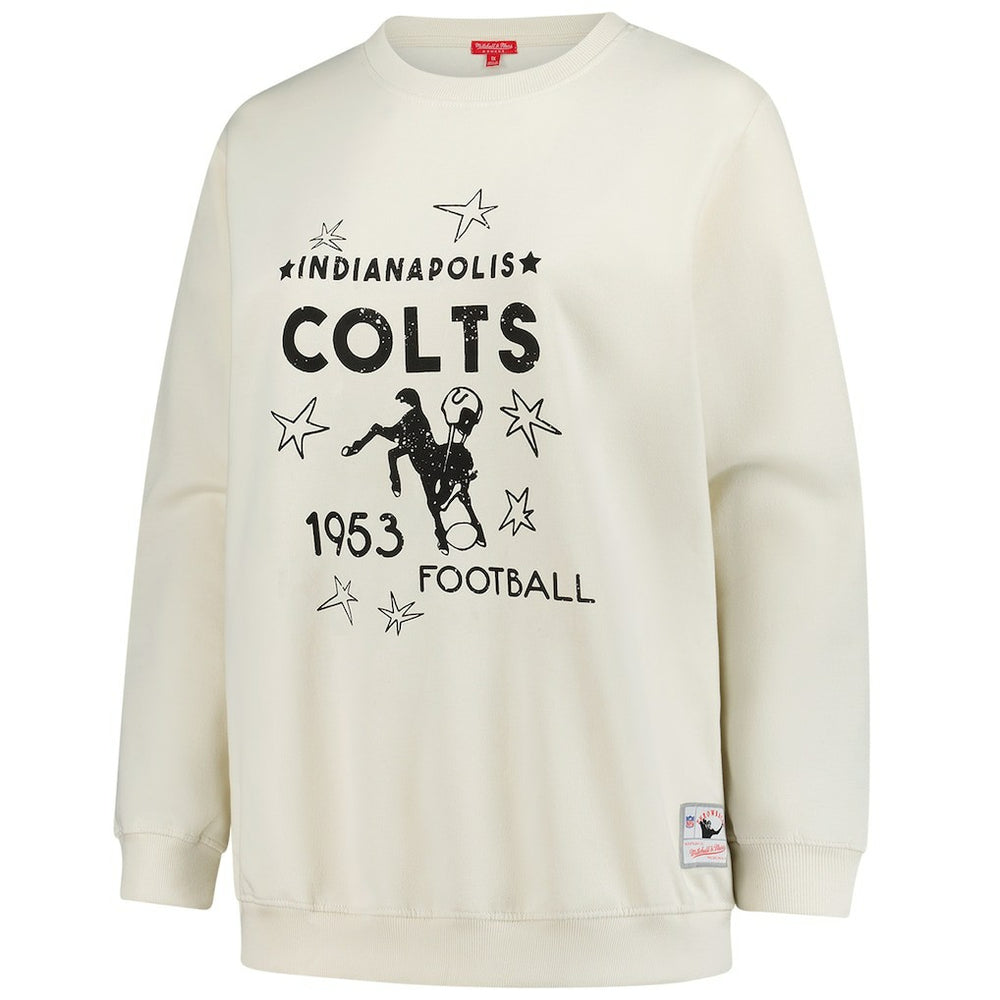 Indianapolis Colts Women's Plus Size Shooting Star Sweatshirt Cream - Mitchell & Ness