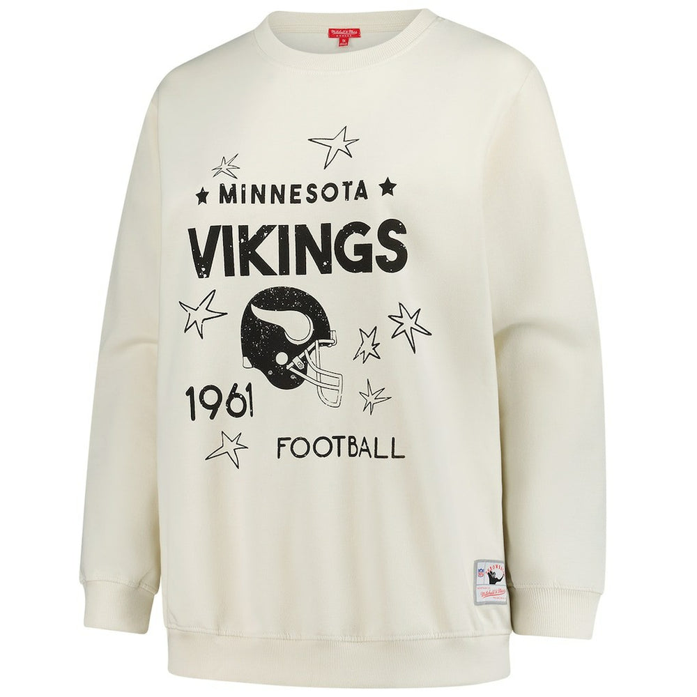 Minnesota Vikings Women's Plus Size Shooting Star Sweatshirt Cream - Mitchell & Ness