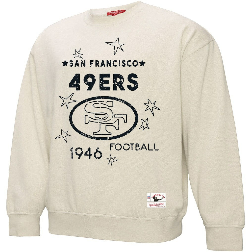 San Francisco 49ers Women's Plus Size Shooting Star Sweatshirt Cream - Mitchell & Ness