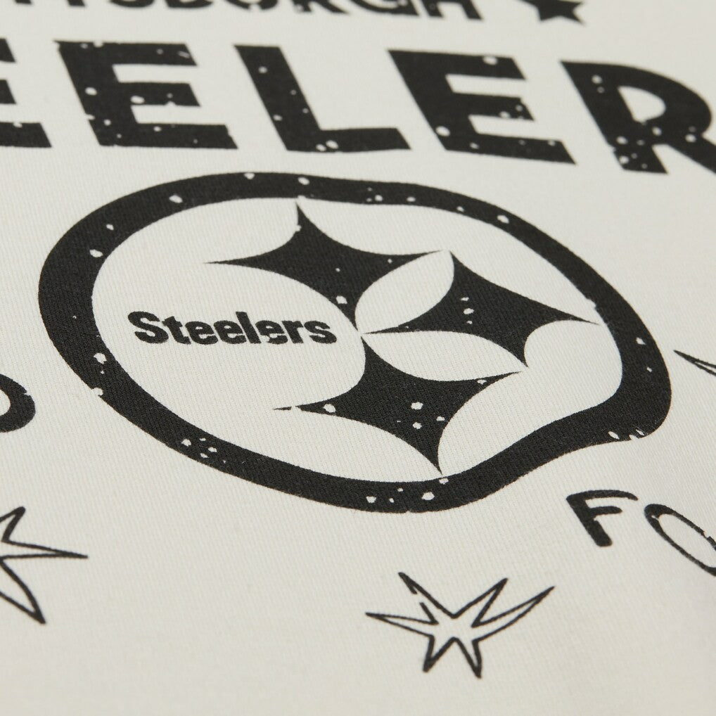Pittsburgh Steelers Women's Plus Size Shooting Star Sweatshirt Cream - Mitchell & Ness